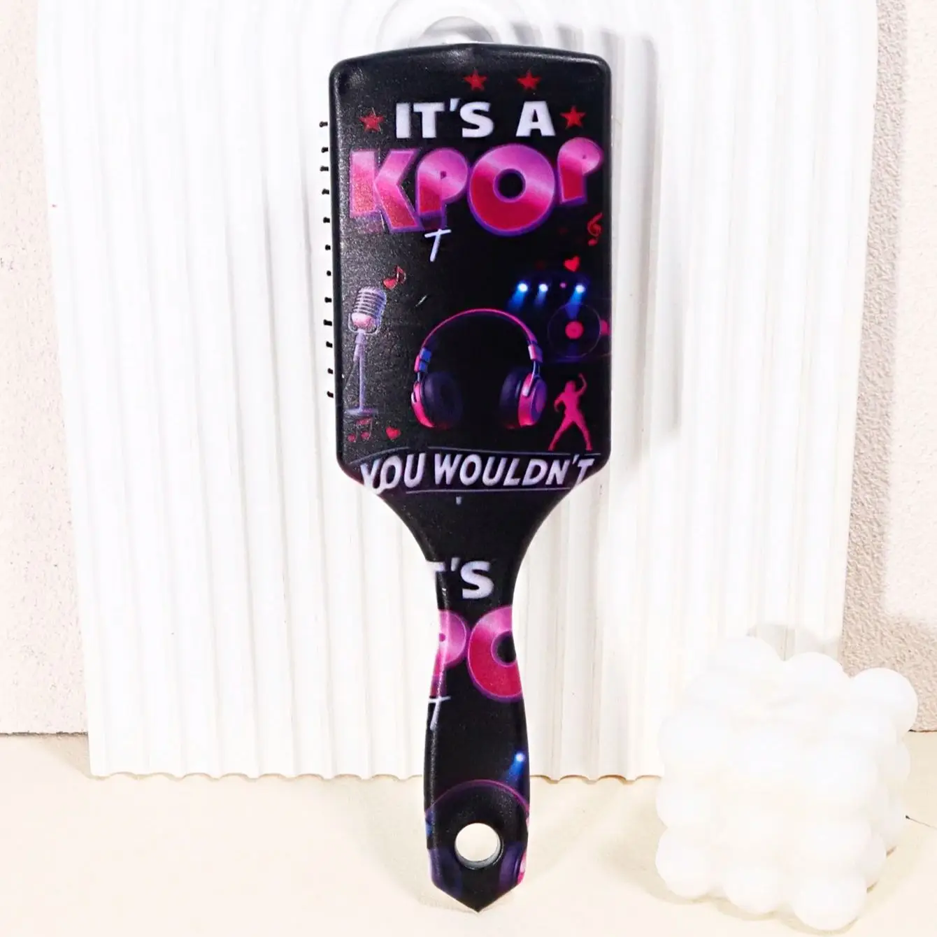 K-POP عنصر موضوع الموسيقى مربع وسادة هوائية مشط، تصميم ملون، يستخدم لتدليك فروة الرأس خاص للشعر المستعار الحقيقي #3