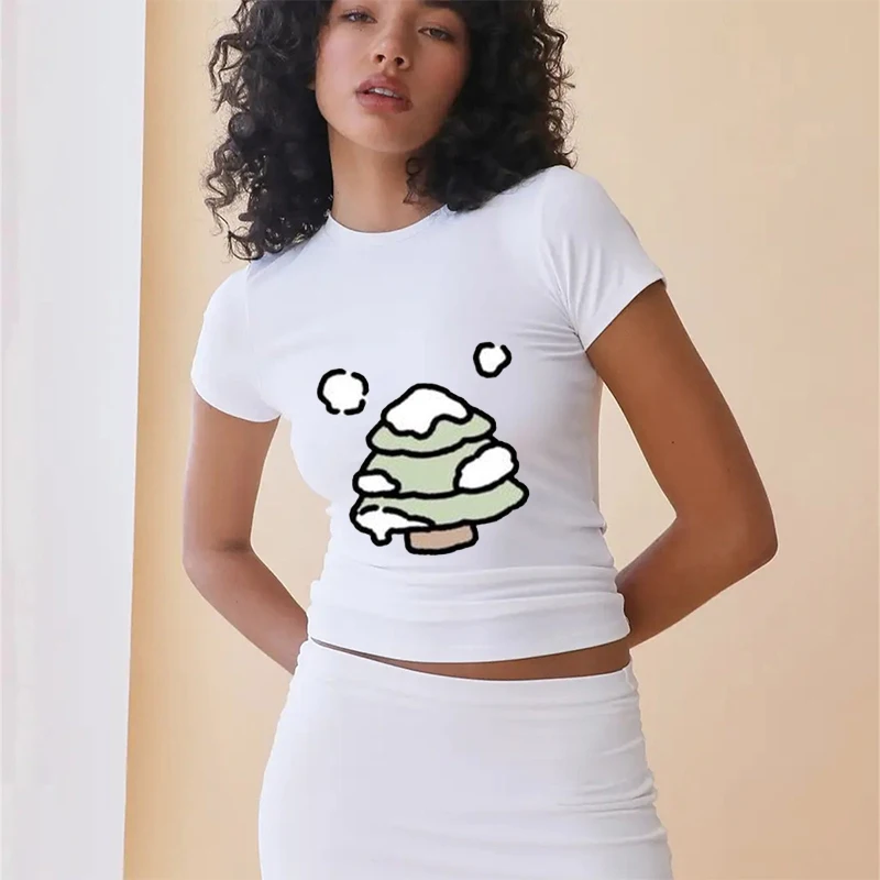 Kawaii Sanrio Hello Kitty Anime Cartoon Y2K Print Summer Retro Fashion Short Sleeve Tee Shirt Casual Clothes Girl