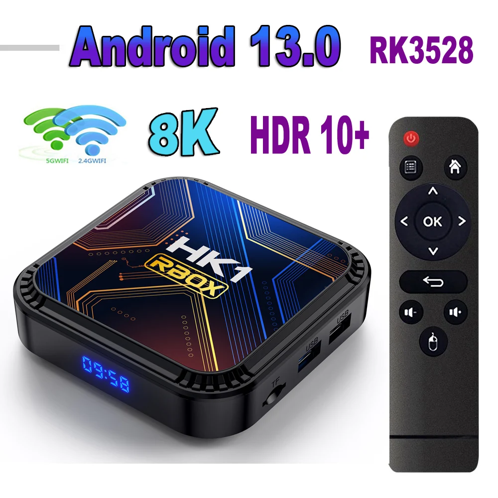 HK1 K8S Rbox สำหรับแอนดรอยด์13 GB 4GB 16GB 64GB 2.4G 5G 8K HDR BT4.0กล่องสมาร์ททีวี2GB 4GB 16GB 32GB 100M LAN