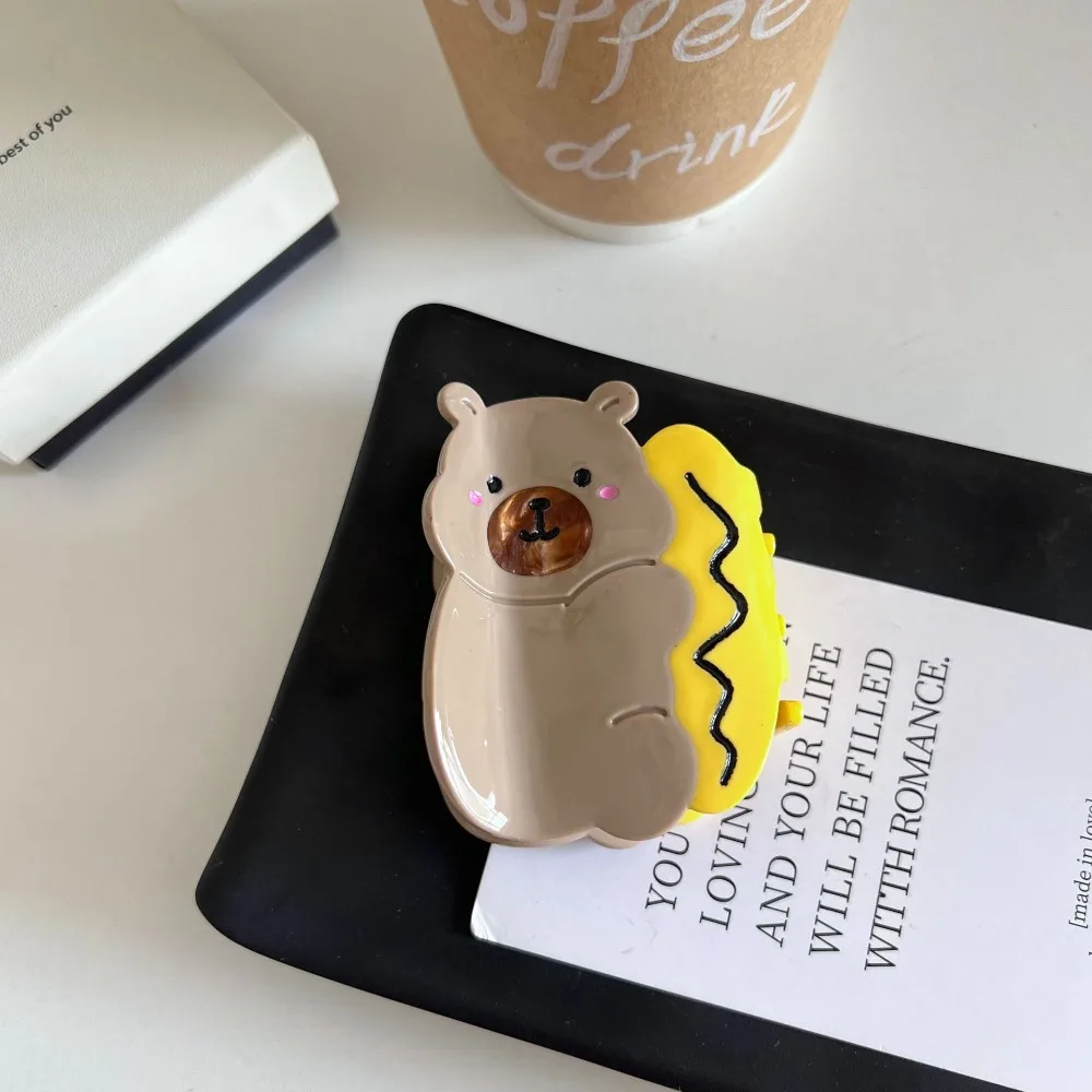 

Cute Acetic Acid Acetate Cat Hair Claw Capibara Cartoon Animal Hair Clip Headdress Hair Accessories Corgi Dog Shark Clip Female