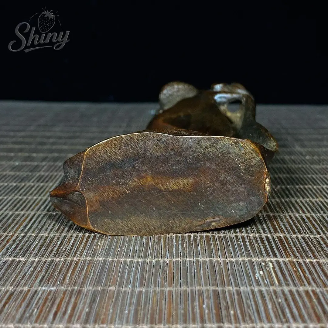 5.8inch old China Ancient Bronze Arhat Damo Bodhidharma Dharma Buddha Statue