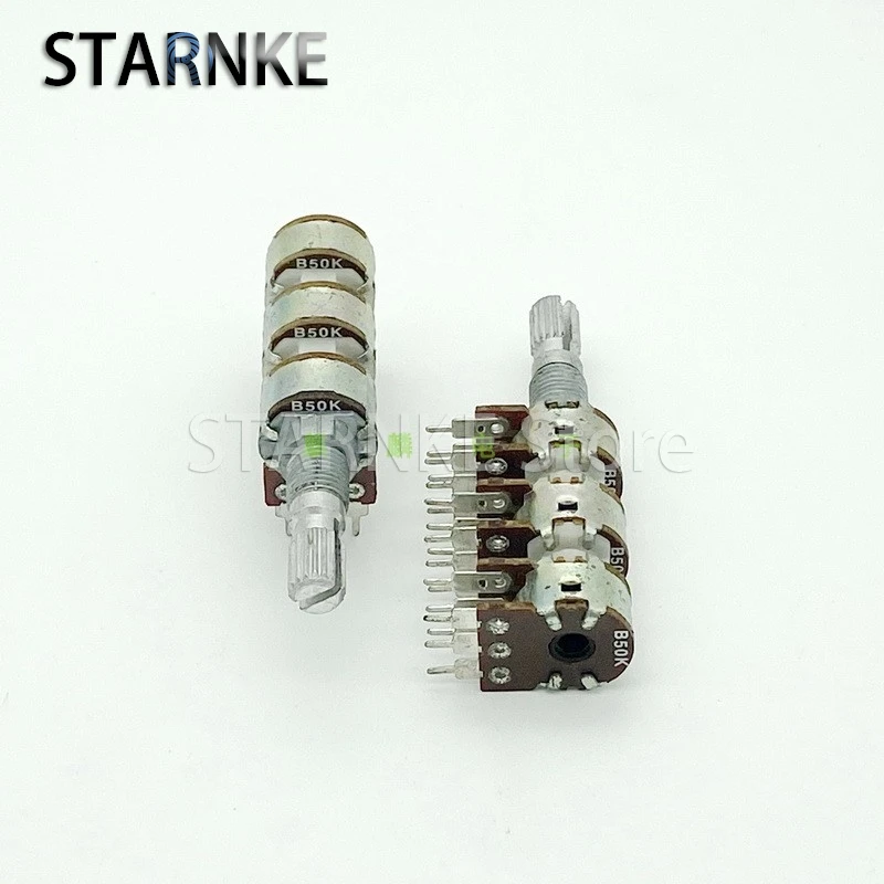 2PCS 12 Type 6 Link A50K B50K*6 6-link multi-channel Audio Volume Discharge potentiometer, Shaft Length 20MM