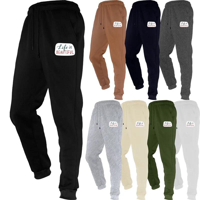 

Active Mens Fleece Workout Athletic Jogger Sweatpants for Men with Zipper Pocket and Drawstring