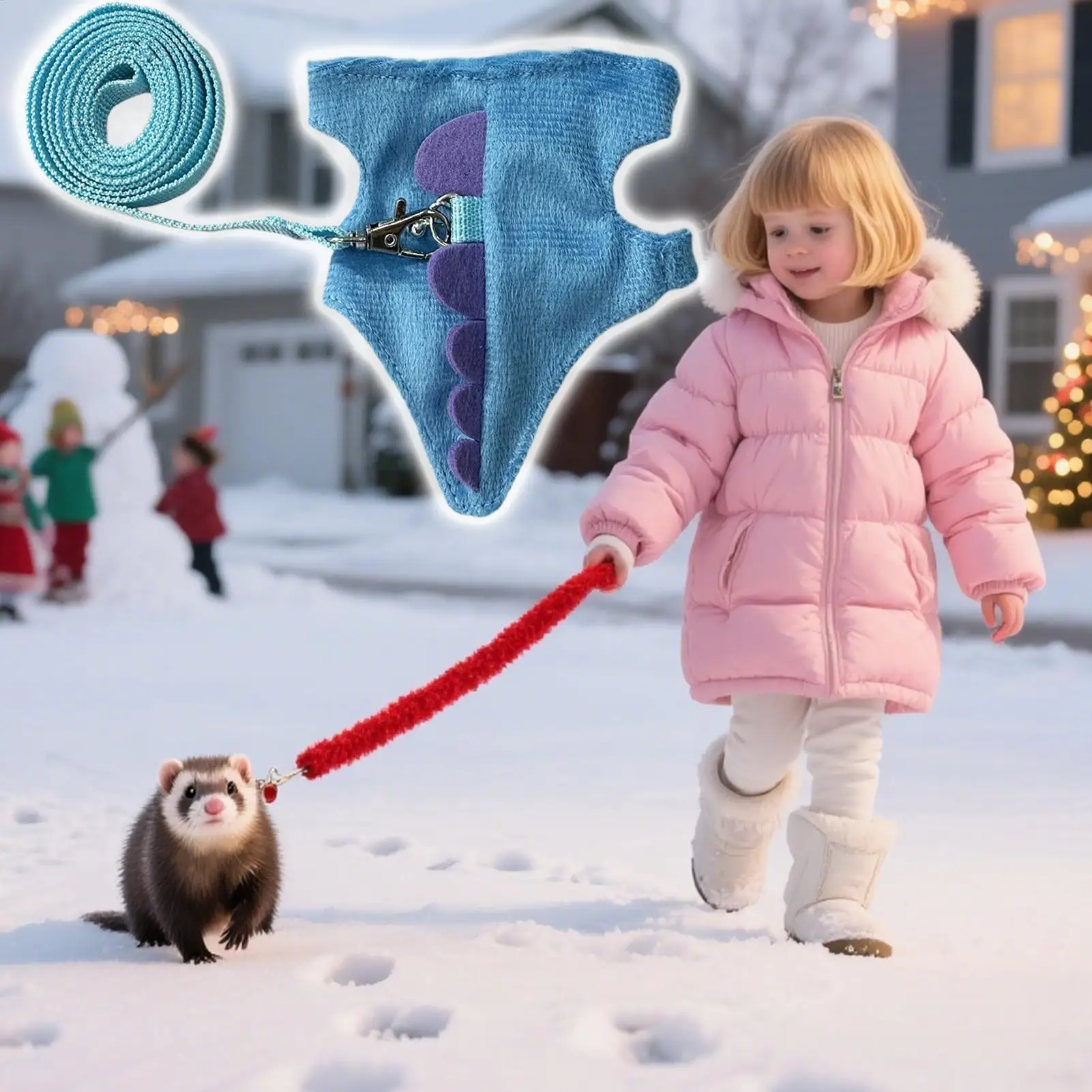 الأرنب تسخير الأرنب الصغير المشي الملابس تسخير المقاود لطيف لينة النمس الاشياء اكسسوارات للقطط شينشيلا يوميا #4