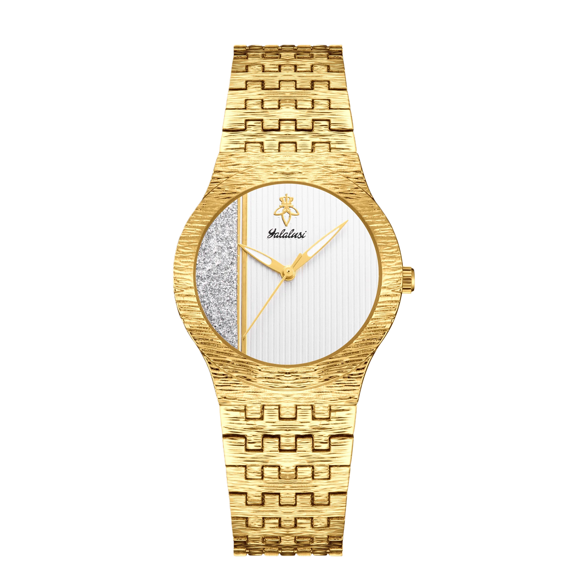 YaLaLuSi Modische Runde Glitzernde Mehrfarbige Quarzuhr mit Stahlarmband – Lässiger Unisex-Zeitmesser, Perfekt als Geschenk Reloj – Detail 11