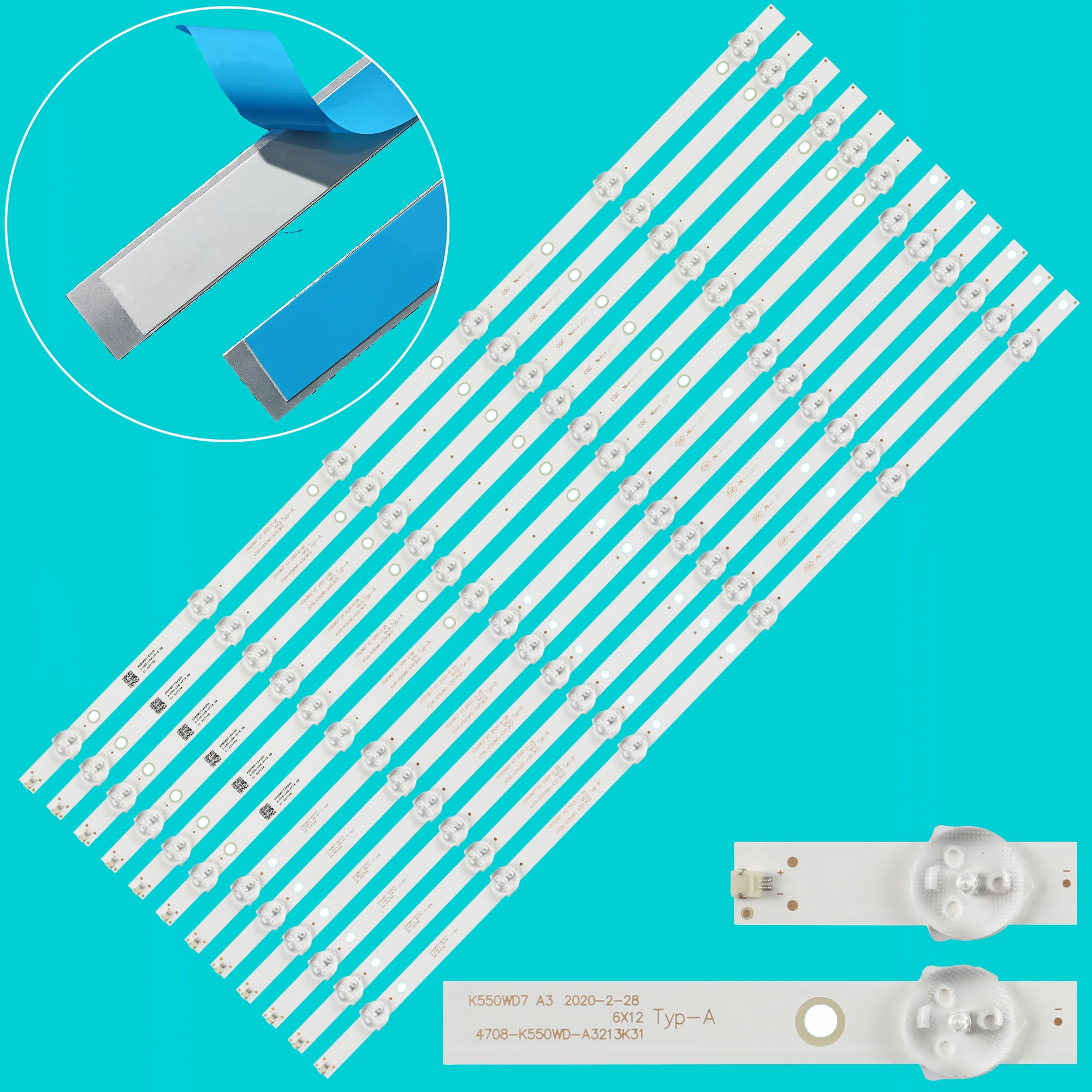 LED Backlight strip For f55b7000t s55uk100 55PUF6051/T3 4708-k550wd-a3213k21 a3213k31 K550WD7 55PFT6100