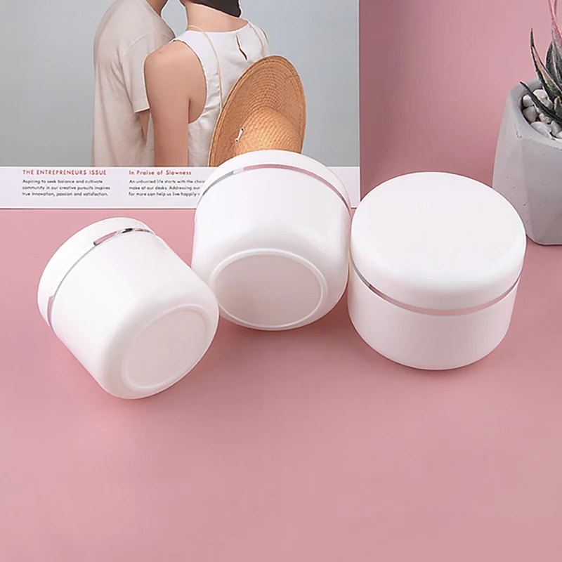 زجاجة صابون بلاستيكيّة يُمكن إعادة ملئها زجاجات سفر لوشن كريمي للوجه مستحضرات تجميل حاوية أبيض تجميل فارغ جرة 20g/30g/50g/100g/150g/250g