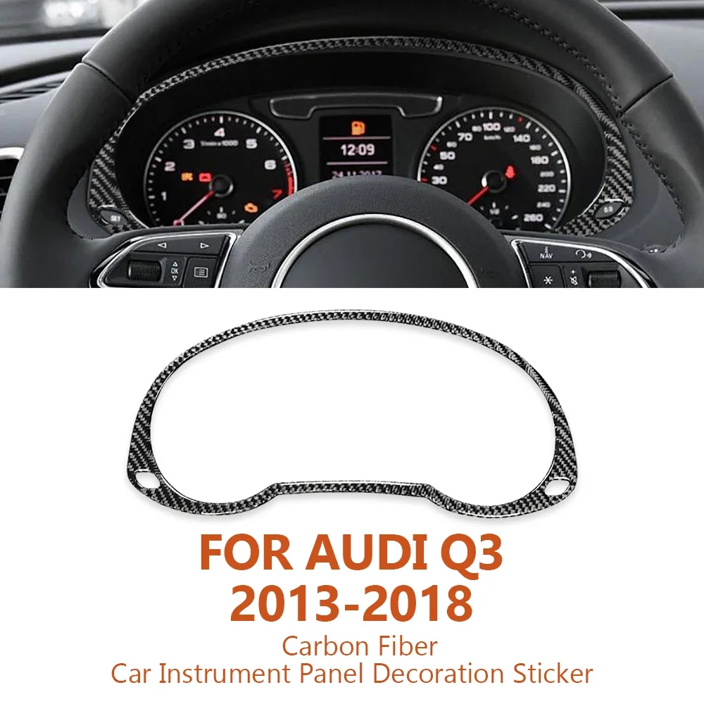 

For Audi Q3 2013-2018 Anti-Scratch Handmade Carbon Fiber Car Instrument Panel Decoration Stickers Auto Interior Accessories