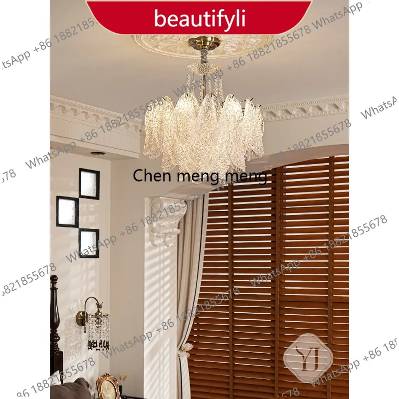 

01A French light luxury bedroom chandelier with creative dining room room retro medieval crystal lamp