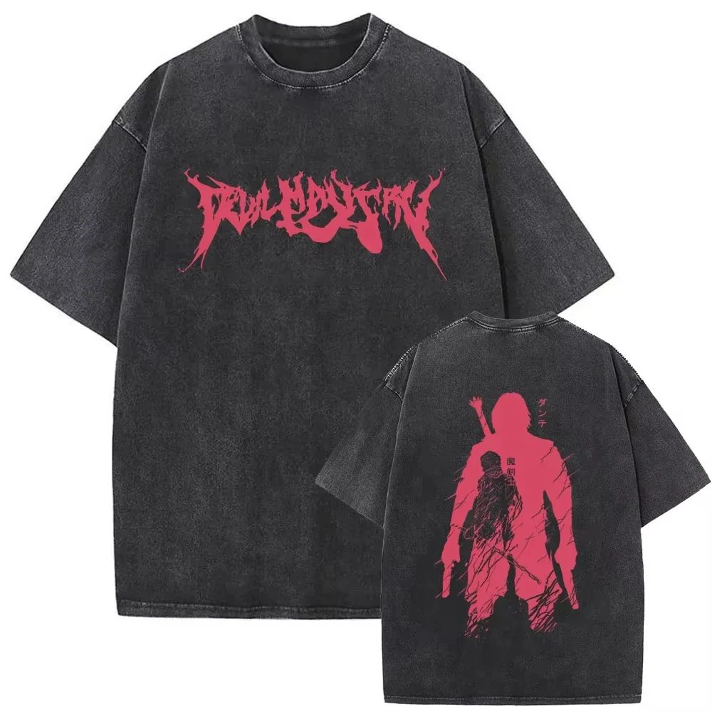 Devil May Cry Logo Print Tee Y2K Grunge Aesthetic Cyberpunk Gamer Gift Unisex Loose Fit Cotton Short Sleeve Summer Top Hot Sale