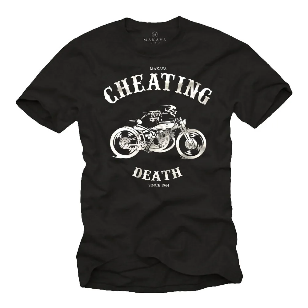 Funny S For Him Mens Skull Biker T Shirt Slogan Cheating Death Motorbike Motorcycle Desing Xxxxxl