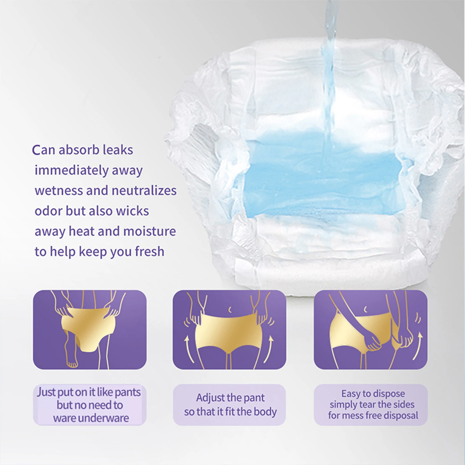 ملابس داخلية نسائية للاستعمال مرة واحدة، حفاضات فائقة الامتصاص ماكس مثالية للاستخدام بين عشية وضحاها MIAO-US #2