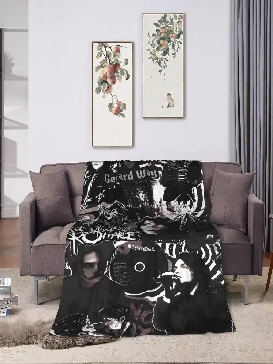 Manta de franela My Chemical Romance, manta cálida y suave para decoración del hogar, colcha gráfica para acampar, funda para sofá cama