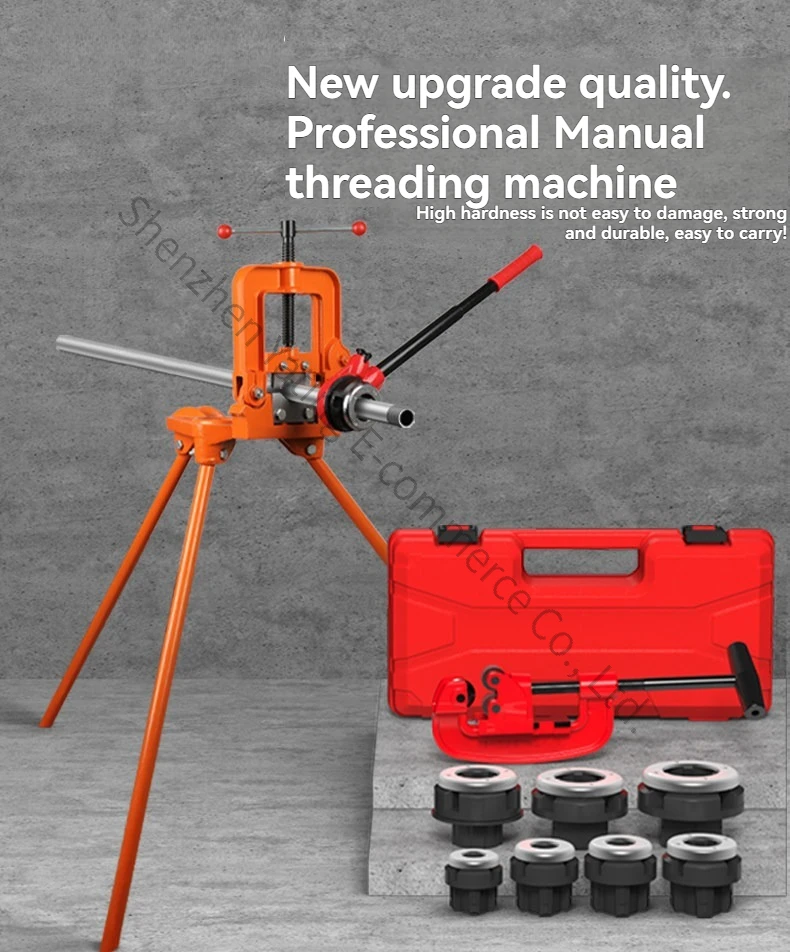 Heavy Duty Manual Threading Machine Bench Vice Clamp Triangular Bracket Water Pipe Opener Galvanized Pipe Twisted Wire Opener