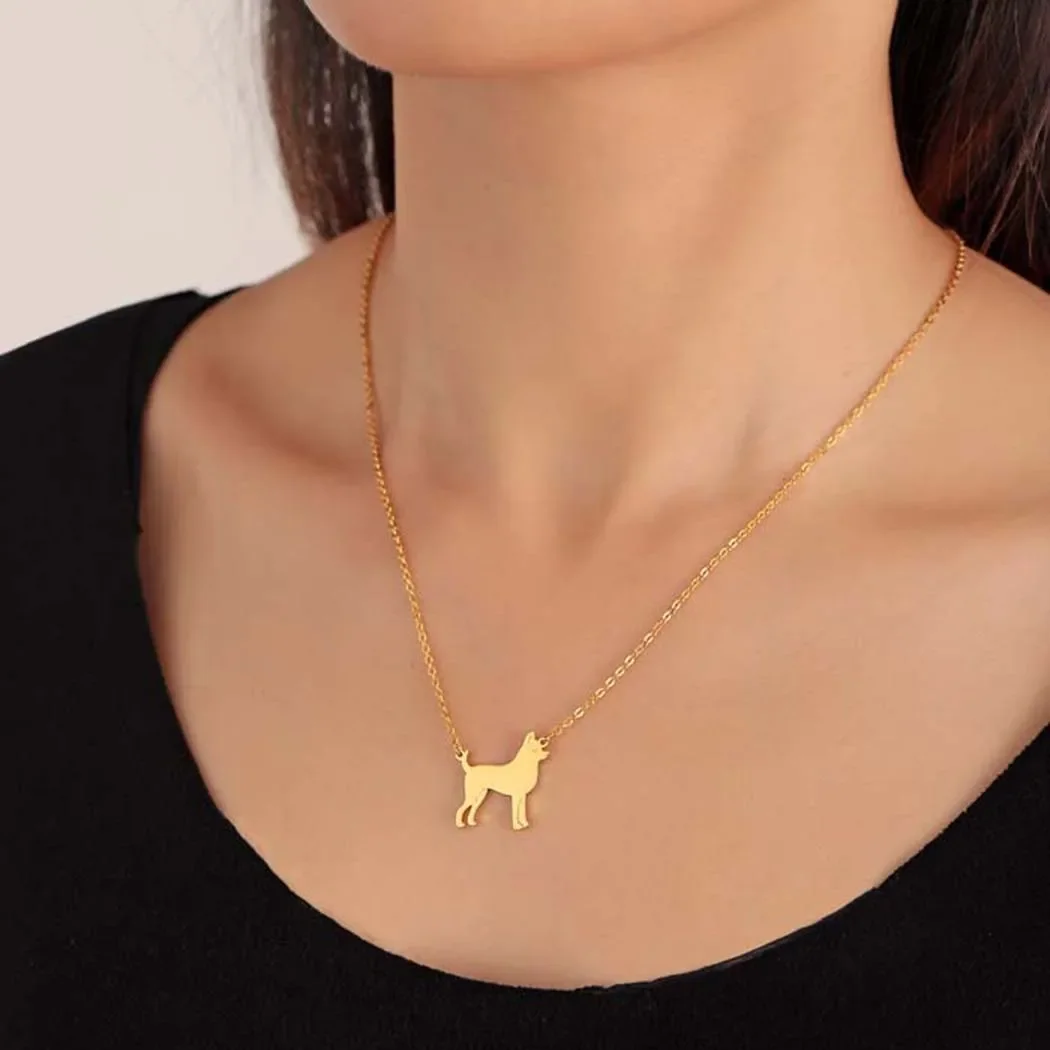 Stainless Steel Cute Dog Necklaces For Women Men Pet Animal Chihuahua Dachshund Necklace Pendant Jewelry Female Male Neck Chain