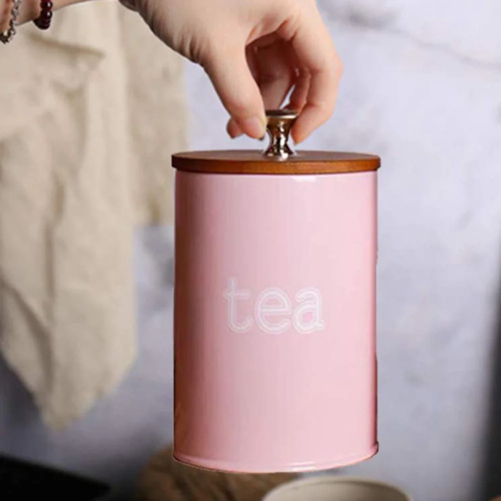 

3Pcs Food Storage Jars Pink Airtight Seal Bamboo Lid Canisters Multi-Function Grain Container Tea Coffee Candy