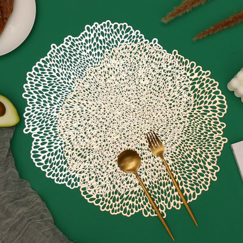 

Table Placemat Anti Scalding Heat Resistant Reusable Home Restaurant Dining Table Insulation Mats Decor Kitchen Mat PVC Raindrop