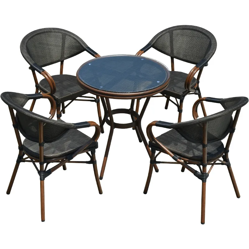 طاولات وكراسي الروطان الخارجية، شرفة الفناء، طاولات وكراسي الترفيه، الأثاث الخارجي، الروطان