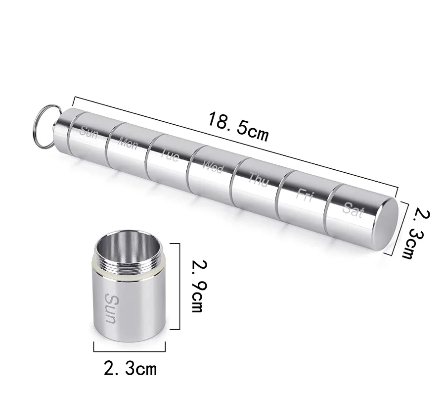 Verkoop 2022 Verzegelde Waterdichte 7-Dag Split Aluminium Metalen Geneeskunde Doos