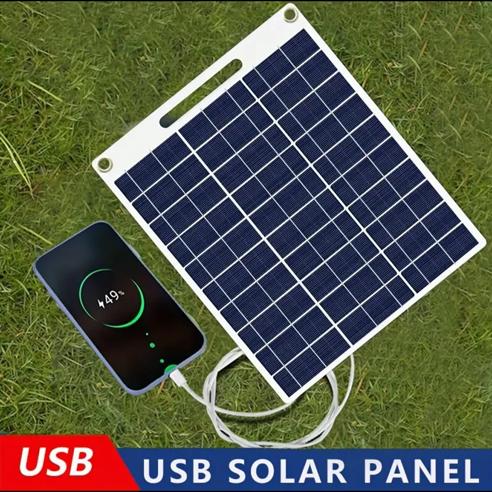 Panel Solar portátil con dos USB, adecuado para carga de teléfono móvil, suministro de Banco de energía para acampar al aire libre, electrónica de