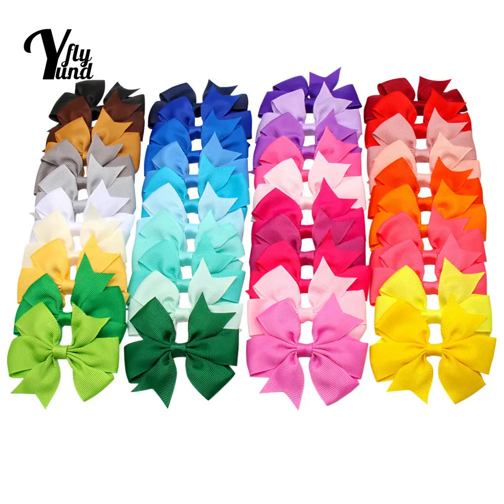 

Yundfly 10pcs/lot Ribbon Bow Newborn Kids Girls Hairpin Handmade Boutique Clips for Baby Women Hair Accessories Photo Props