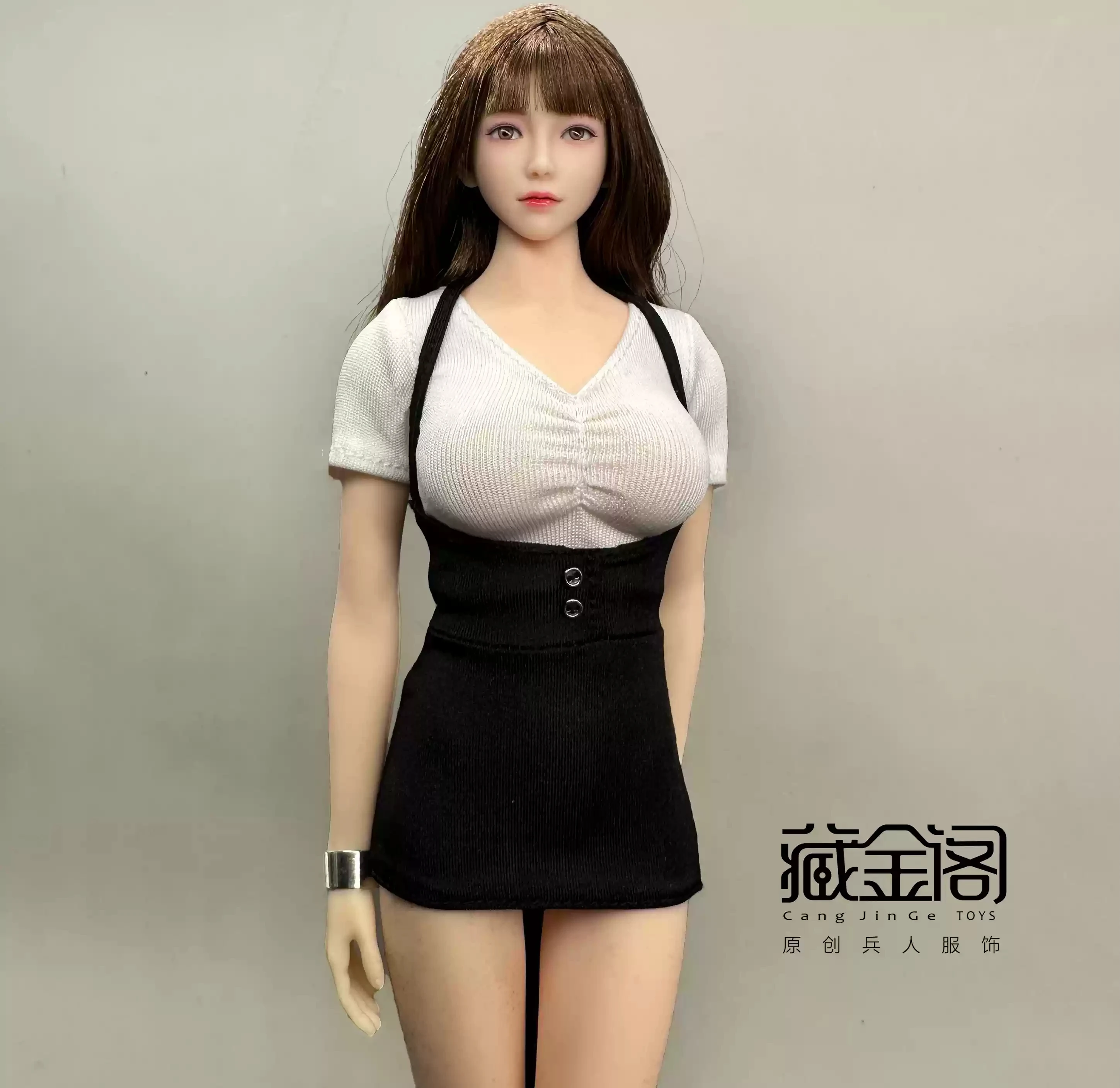 CJG-062 1/6 Scale Female Soldier Shirt Camisole Skirt JK Student Suit Uniform Two-Piece Set For 12 inch TBL Action Figure Body