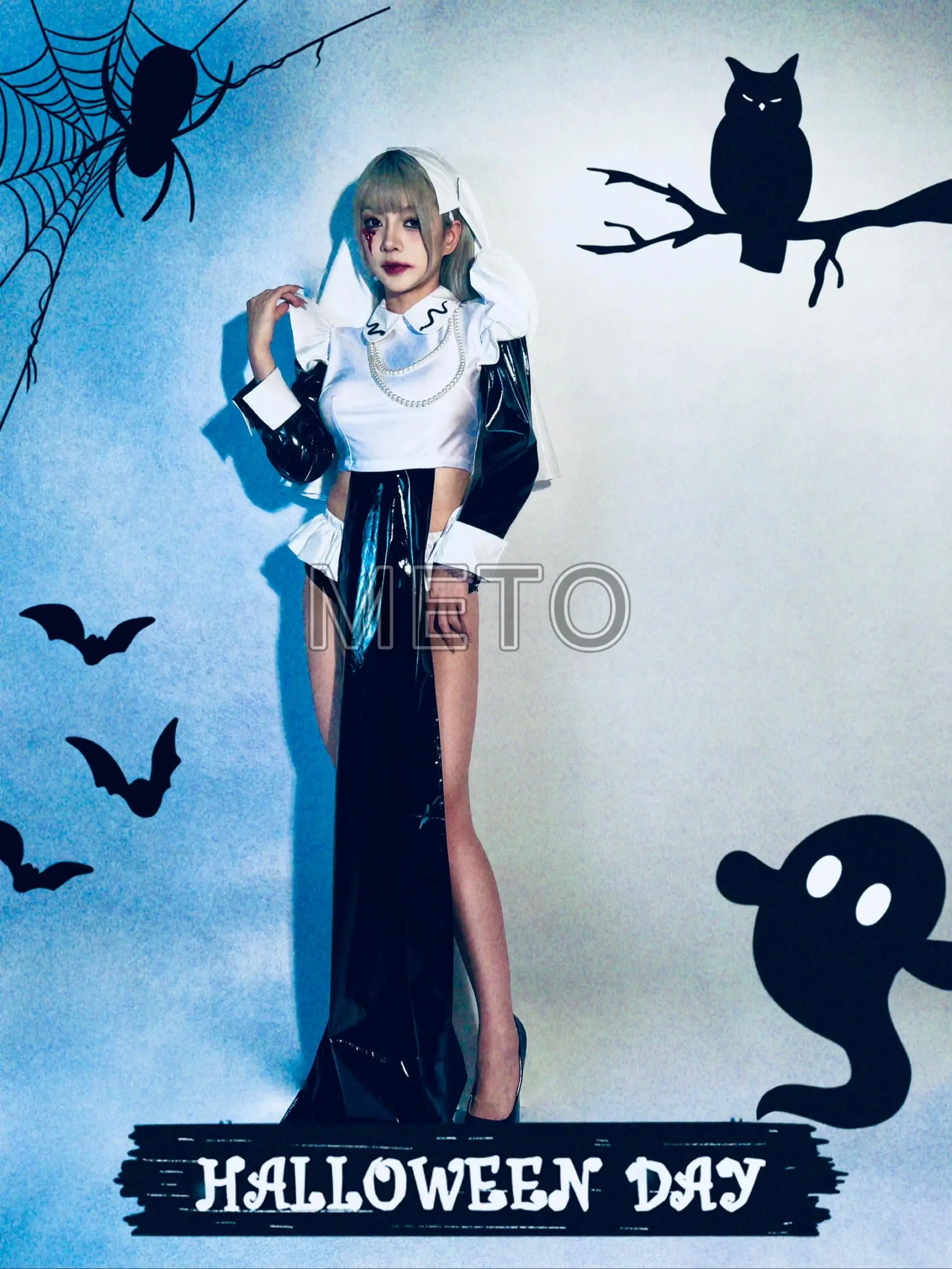 Черная одежда для косплея на Хэллоуин, комбинезон для рейва, костюм для бара, ночного клуба, танцевальная одежда, костюмы, женская белая одежда, боди для сценического шоу