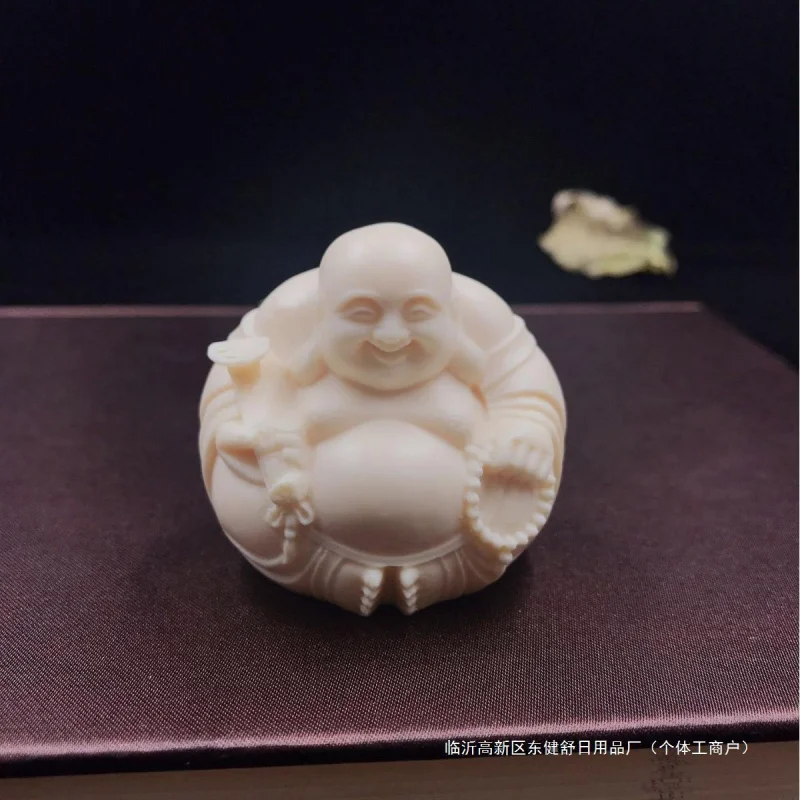 Ivory Fruit Carving Maitreya Buddha Heqi Ornaments Hand Pieces Tea Ornaments Office Decorations Crafts Carvings Wholesale