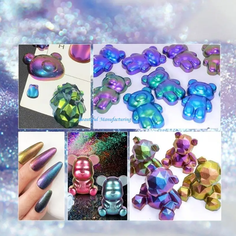 E56A 12 لون مسحوق الميكا الطبيعي المشبع اللون تحويل أصباغ الميكا فريد راتنجات الايبوكسي أداة صنع المجوهرات العملية #5