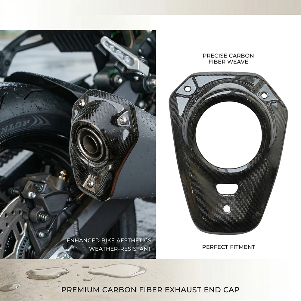 

Термозащитный кожух из карбона для выхлопной трубы мотоцикла Kawasaki Z900 2017-2026