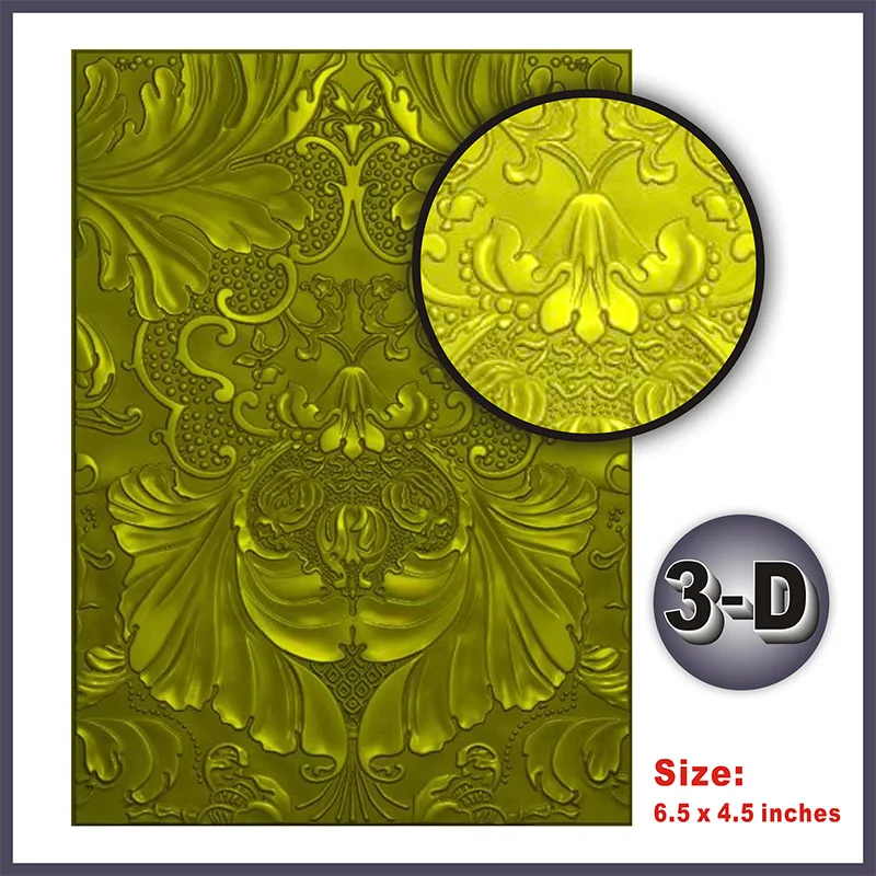 3d Texture Gradient - Embossed Folder - Damascus, Used For Handmade Letter Background Greeting Card Clipbook 2023-2024 New Editi