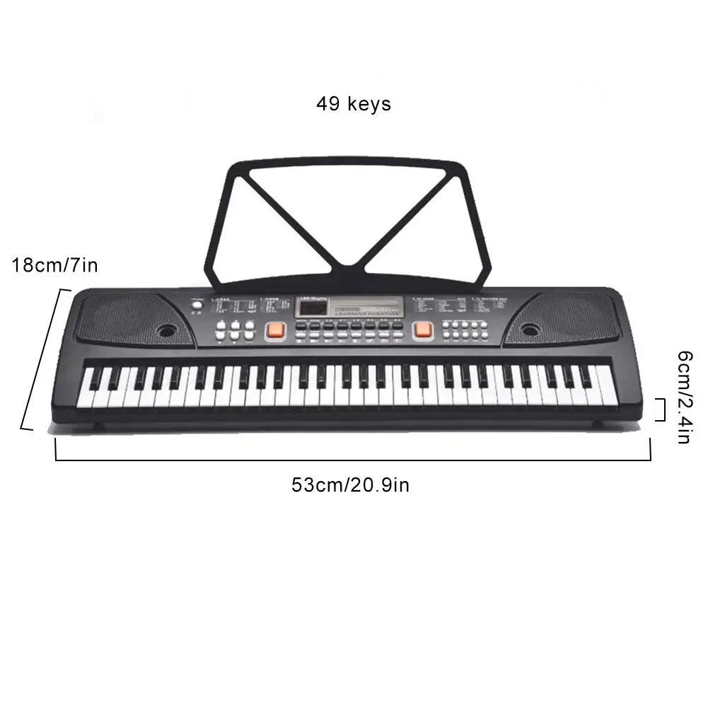 Teclado de Piano de 37/49 teclas para niños, Piano Digital electrónico con micrófono, aprendizaje de música educativa para principiantes, juguetes de regalos