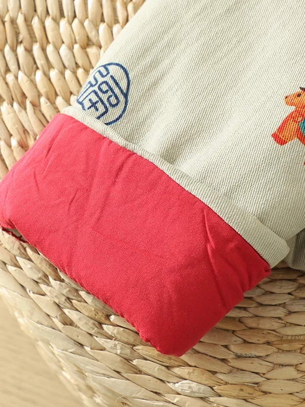 Damski płaszcz retro z bawełny z nadrukiem, zimowy, ocieplany, ze stójką, zapinany na guziki, długi płaszcz w kwiatowy wzór, tradycyjny...