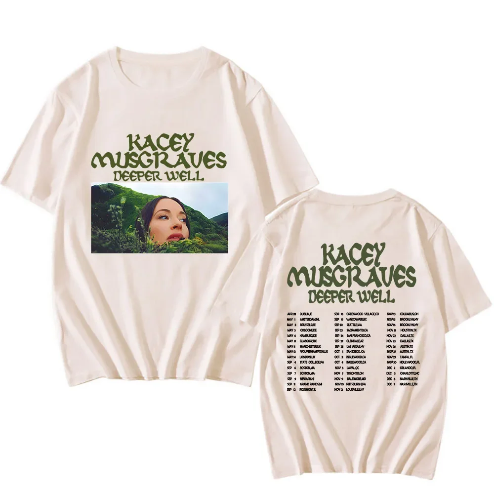 Kacey Musgraves Deeper Well World Tour T-shirts High Quality Comfortable Cotton Tee-shirt Summer Round Neck Mens Tshirts Hombre