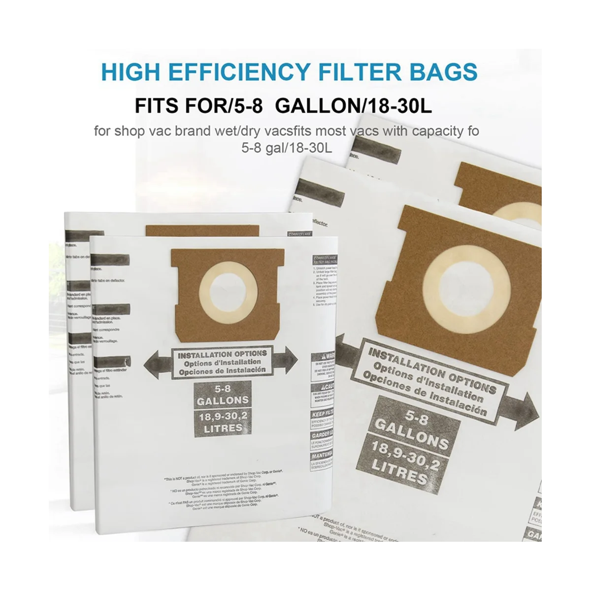 7 шт. универсальный мешок для сухой пыли от 5 до 8 галлонов для пылесборников емкостью 5-8 галлонов