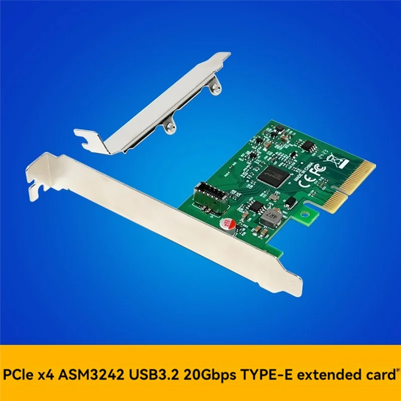 PCI-E X4 Ke USB 3.2 20Gbps Kartu Ekspansi Tipe-e Kartu Adaptor Jaringan Chip ASM3242 untuk Win 7/Win 8/Win 10/Linux