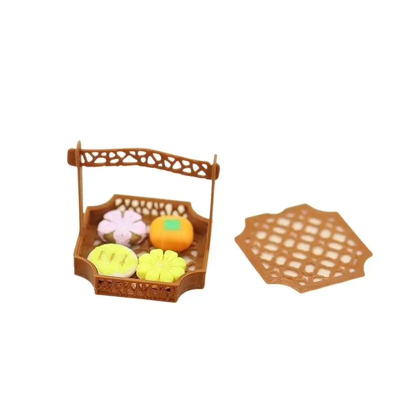 7Pcs Miniature Dollhouse Sumilation Mini Bread Dim Sum With Food Box Afternoon Tea Decoration For Kid Pretend Play Toys - view 6