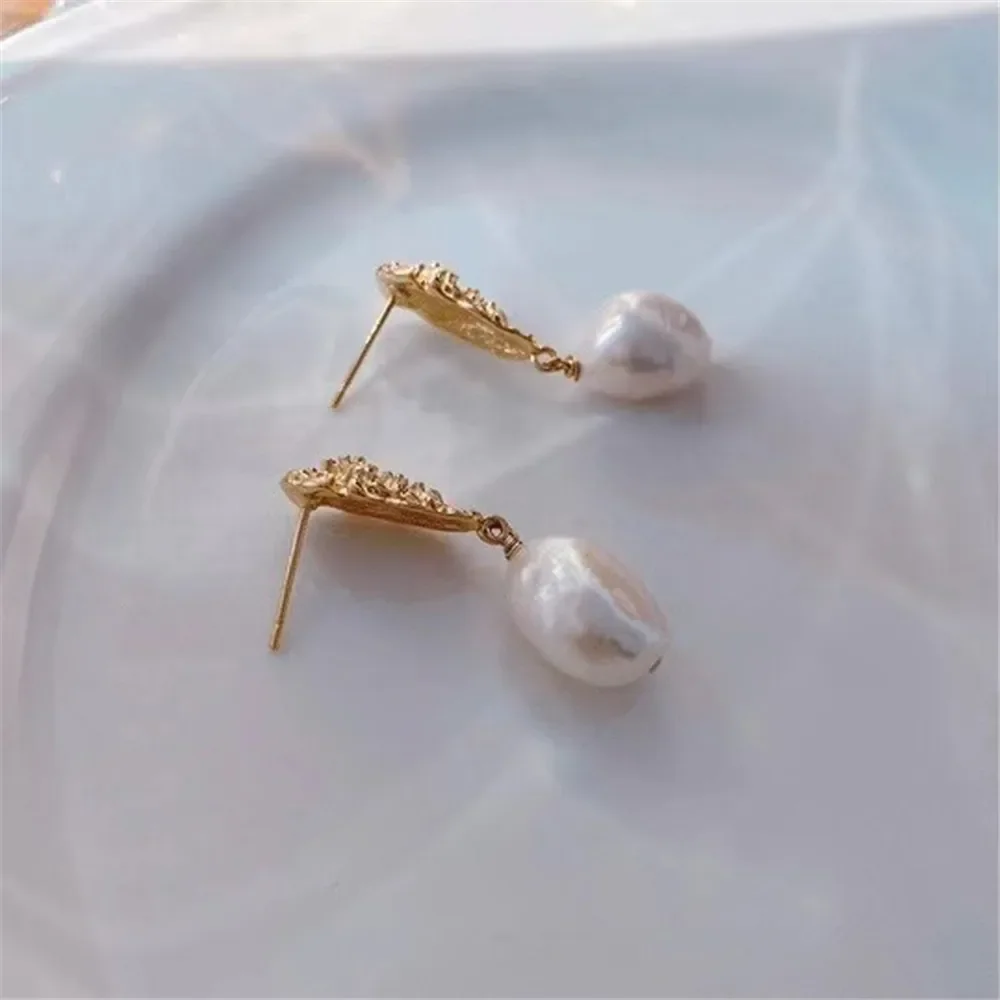 925 Silver Pearl Beads Stud Earrings Setting Base Diy Jewelry Making Findings&Components No Pearl E128