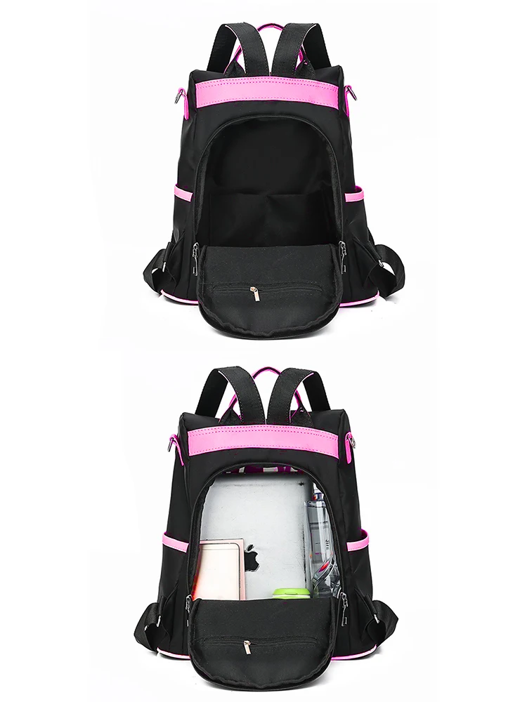 Oxford Fabric Backpack Large Capacity Multi-Layer Storage Solid Color and Fashion Backpacks for Women