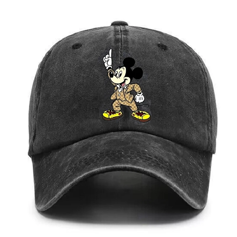 Disney Mickey Baseball Cap Hats for Women and Men Cotton High Quality Sports Water Wash Snapback Hats Hip Hop Streetwear Caps