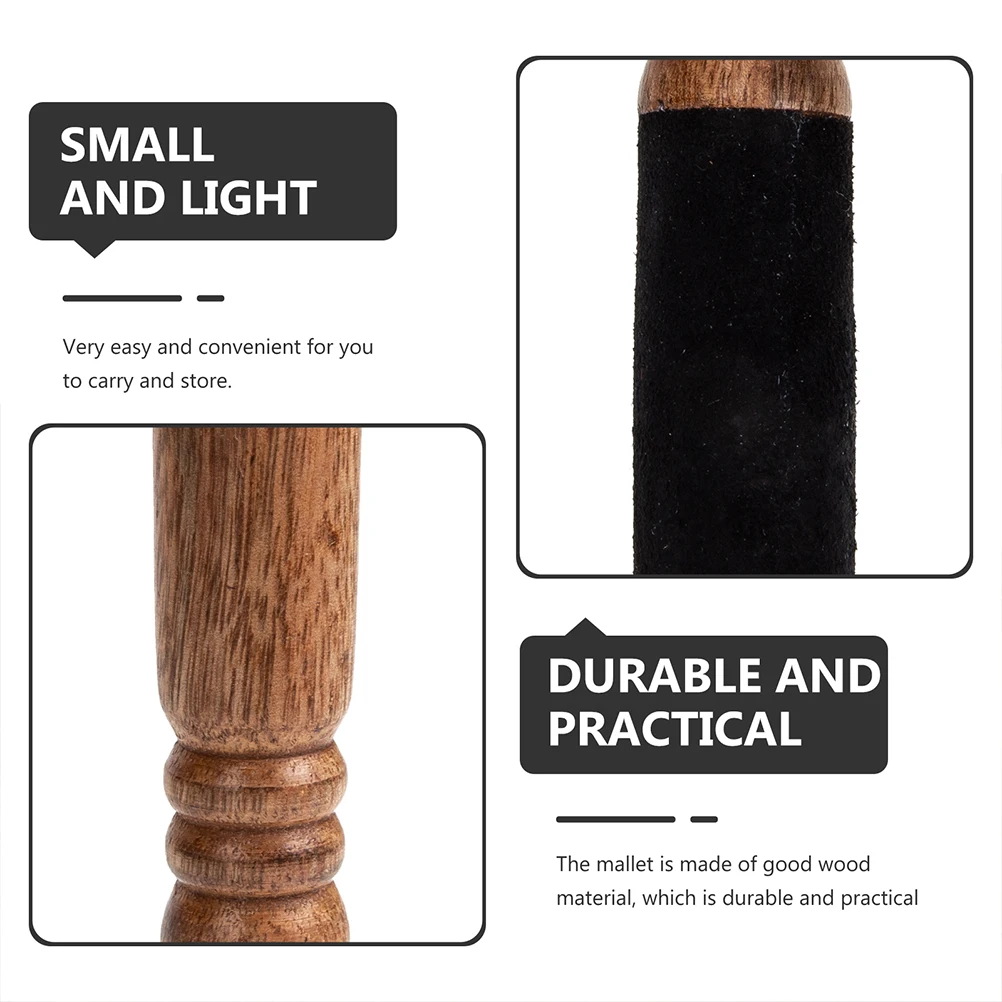 

2 Pcs Speakers Buddha Music Bowl Accessories Meditation Stick Wood Mallet for Sound Bowls