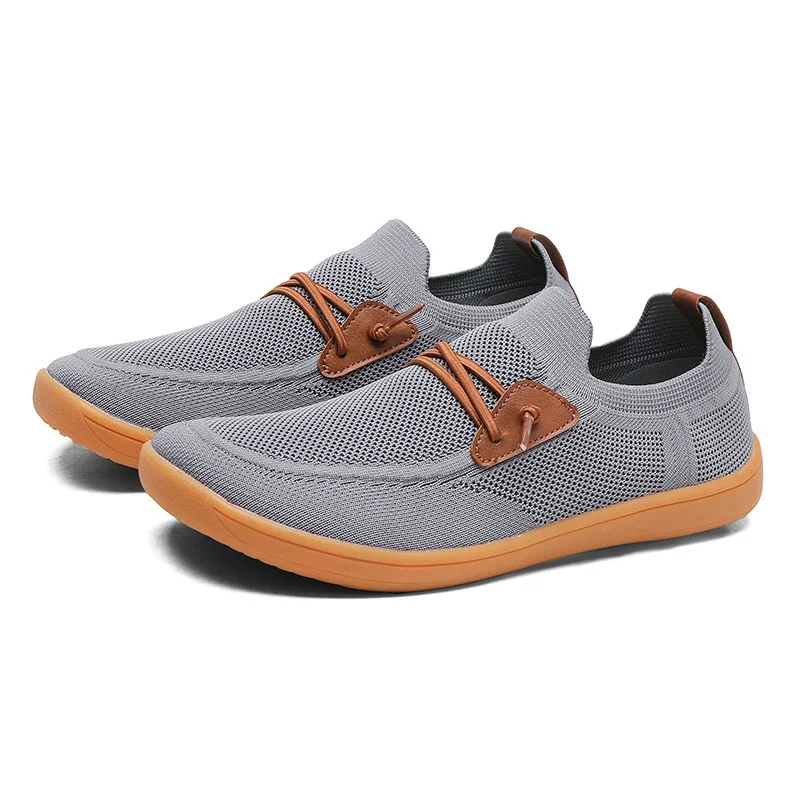 Men's Wide Width Barefoot Sneakers Zero Drop Lightweight Breathable Knit Mesh Comfort Running Shoes for Walking Gym Workout Life