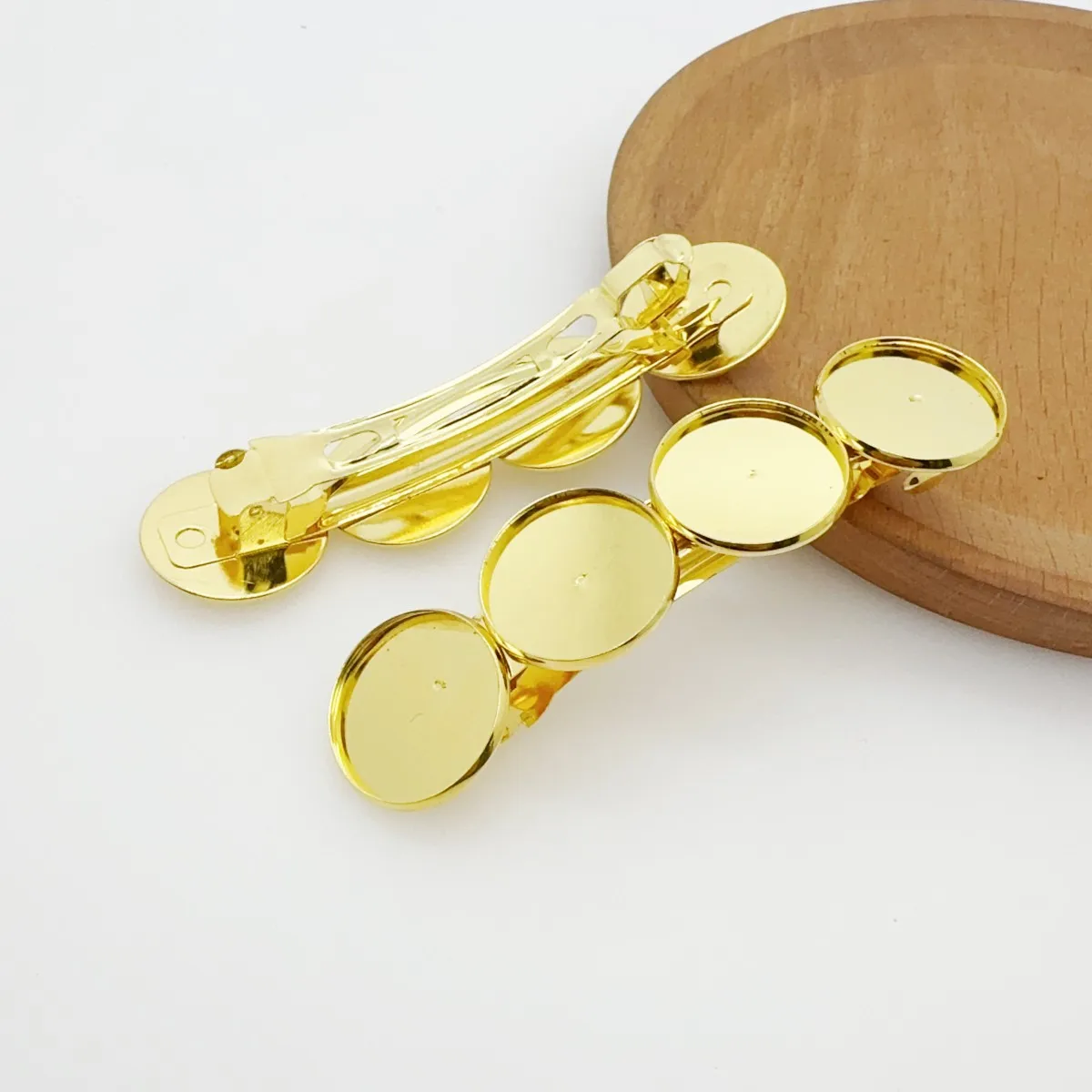 Onebeading Fit 20mm Round Cabochons Hairpins Blank 4 Base Settings Hair Snap Clips For DIY Making Accessories Gift 5pcs K05250