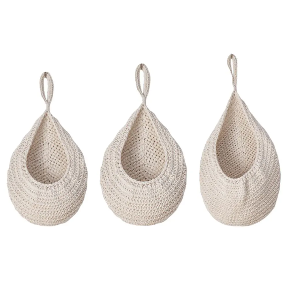 

1Set Hanging Fruit Vegetable Basket Kitchen Wall Hanging Woven Storage Basket Fruit Hammock Onion Container