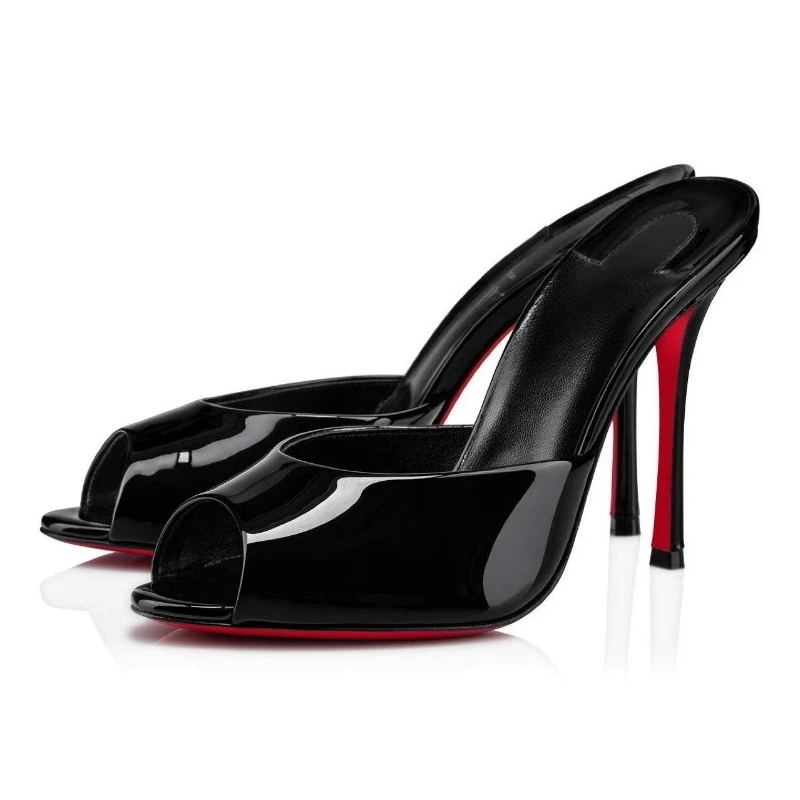 2026 Commerce extérieur French L Europe Mules à talons hauts pour femmes, style escarpins, sexy, à bout pointu et à découpe, avec ouverture en bec de poisson