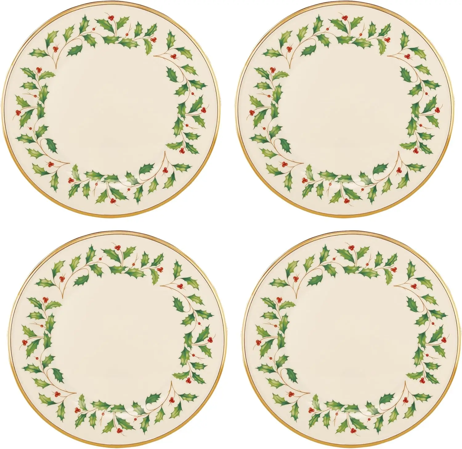 

897080 Праздничная посуда Обеденные тарелки, набор из 4 шт., красный и зеленый, Рождество, хостлинг