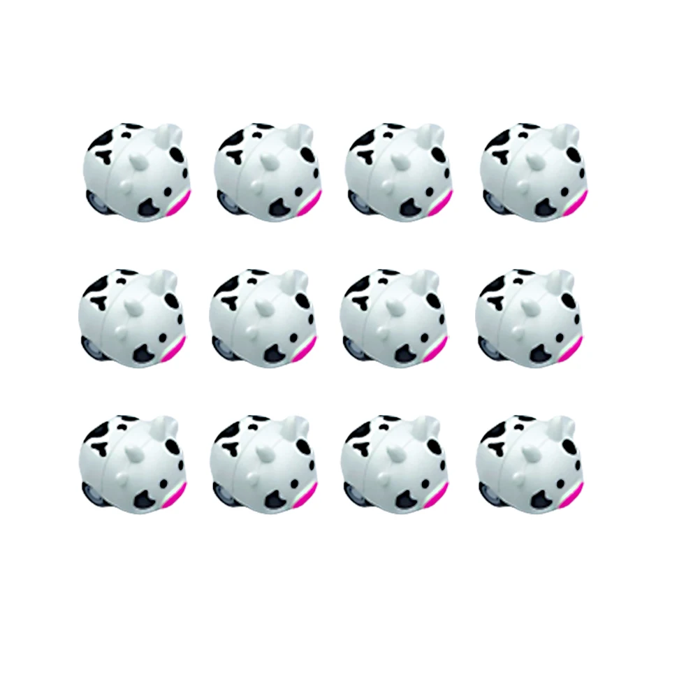 

12 Pcs Pull Back Car Vehicle Toy Inertia Animal Cow Shaped Toys Kid Models Mini