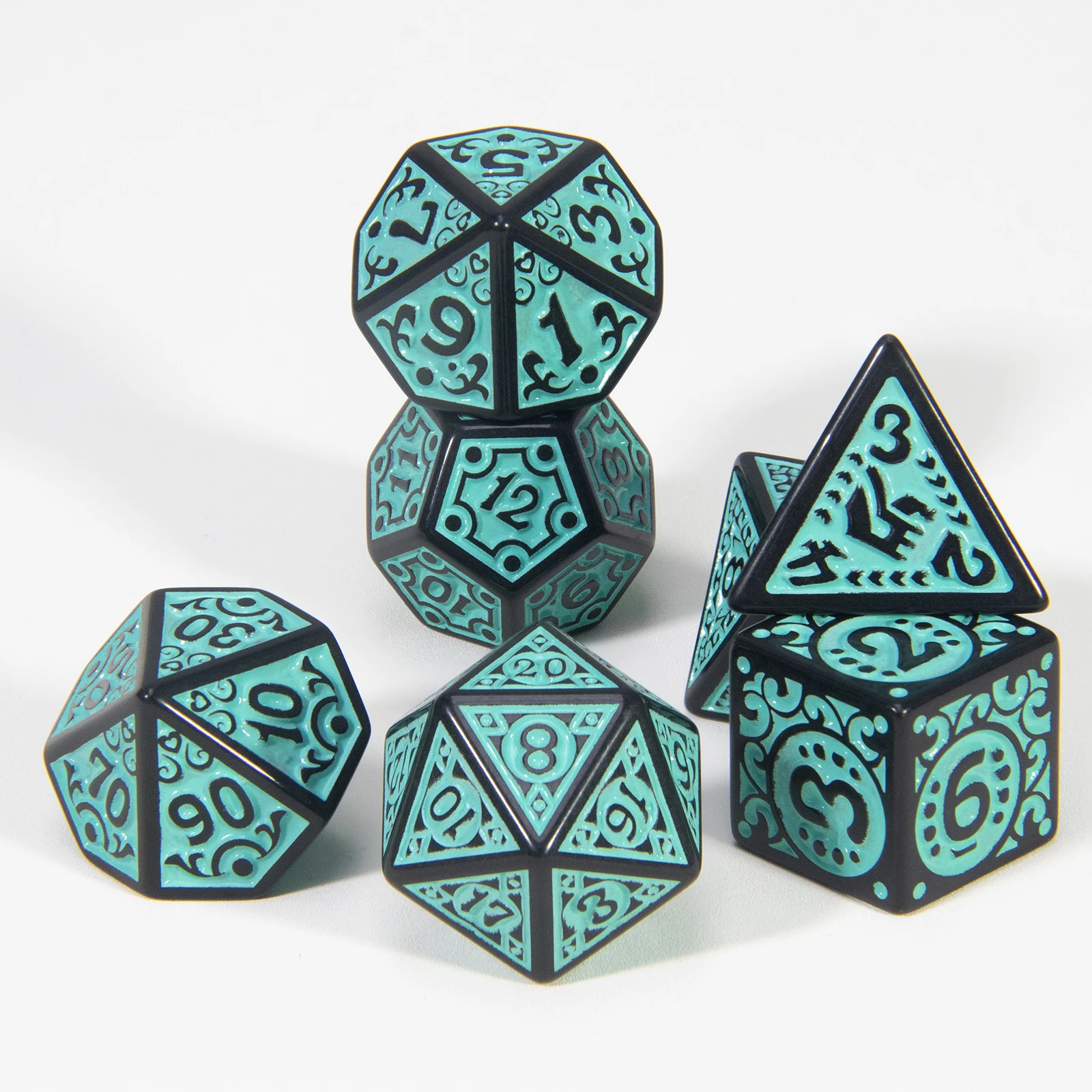 Polyhedral Dice Set 7pcs RPG Game Dice Multi-sided Digital Dice Set of D4-D20 Boardgame Party Gift