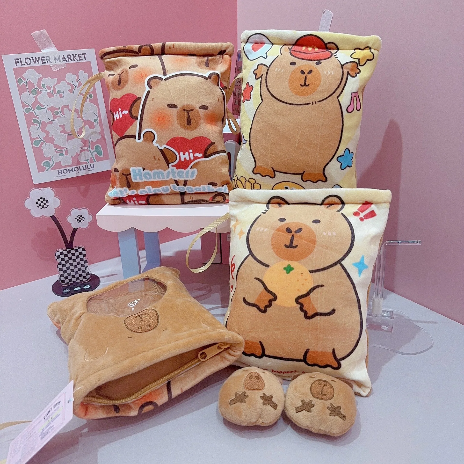 Cartoon A Bag of Snacks Doll Throw Pillow Internet Celebrity Ins Snack Bag Plush Toys Creative Pudding Bag Kawaii Kids Gifts Toy