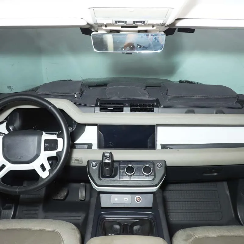

For Land Rover Defender 90 110 130 2020-2025 Car Dashboard Sunscreen Pad with Zipper Storage Bag Interior Car Accessories